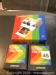 MaxSold Auction: Polaroid Go White Instant Film Camera new in box plus new film - Ottawa (Ontario, Canada) SELLER MANAGED Downsizing Online Auction - Oaklawn Crescent