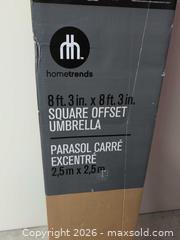 MaxSold Auction: Hometrends 8 ft. 3 in. Offset Cantilever Patio Umbrella, Gray - Victoria (British Columbia, Canada) SELLER MANAGED Reseller Online Auction - Island Highway (STORAGE)