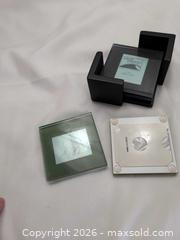 MaxSold Auction: Sarah Peyton Glass & Wood Coaster Set, Green/Smoked (Set of 4) - Victoria (British Columbia, Canada) SELLER MANAGED Reseller Online Auction - Island Highway (STORAGE)