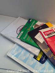 MaxSold Auction: Staples & Fujifilm Photo Paper and Cardstock, 8.5x11 & Business Card - Victoria (British Columbia, Canada) SELLER MANAGED Reseller Online Auction - Island Highway (STORAGE)