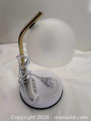 MaxSold Auction: White & Gold Frosted Glass Table/Desk Lamp, Dimmable, Remote - Victoria (British Columbia, Canada) SELLER MANAGED Reseller Online Auction - Island Highway (STORAGE)