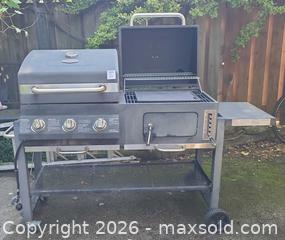 MaxSold Auction: BBQ - 'Expert Grill' Outdoor Propane 3-in-1 Grill Gas, Griddle & Charcoal / Smoker Box - Model DH122212W - TESTED & Working - 58" x 48" 18" - Toronto (Ontario, Canada) SELLER MANAGED Downsizing Online Auction - Chopin Avenue