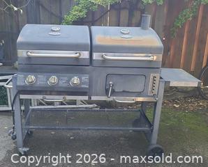MaxSold Auction: BBQ - 'Expert Grill' Outdoor Propane 3-in-1 Grill Gas, Griddle & Charcoal / Smoker Box - Model DH122212W - TESTED & Working - 58" x 48" 18" - Toronto (Ontario, Canada) SELLER MANAGED Downsizing Online Auction - Chopin Avenue