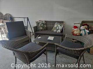 MaxSold Auction: 5-Piece Gray/Brown Resin Wicker Patio Furniture Set - Centre Hastings (Ontario, Canada) PARTNER MANAGED Estate Sale Online Auction - Mckenzie Street
