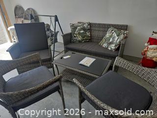 MaxSold Auction: 5-Piece Gray/Brown Resin Wicker Patio Furniture Set - Centre Hastings (Ontario, Canada) PARTNER MANAGED Estate Sale Online Auction - Mckenzie Street
