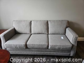 MaxSold Auction: Superstyle Light Gray Linen-Blend 3-Seat Sofa & Armchair - Centre Hastings (Ontario, Canada) PARTNER MANAGED Estate Sale Online Auction - Mckenzie Street