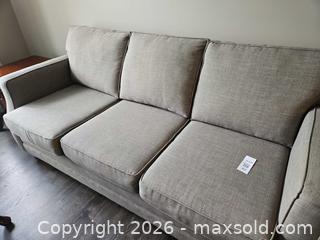 MaxSold Auction: Superstyle Light Gray Linen-Blend 3-Seat Sofa & Armchair - Centre Hastings (Ontario, Canada) PARTNER MANAGED Estate Sale Online Auction - Mckenzie Street