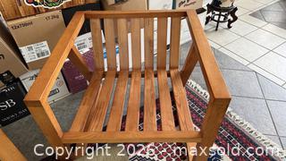MaxSold Auction: Pair of Mid-Century Modern Solid Wood Armchairs, Woven Fabric - Surrey (British Columbia, Canada) SELLER MANAGED Estate Sale Online Auction - Canterbury Drive                