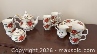 MaxSold Auction: Royal Albert Bone China Yuletide Tea Set (1996 Mark) - Surrey (British Columbia, Canada) SELLER MANAGED Estate Sale Online Auction - Canterbury Drive                