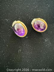 MaxSold Auction: Gold earrings with Amethyst and Diamonds A - Vancouver (British Columbia, Canada) Estate Sale Online Auction - Balaclava Street