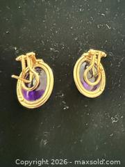 MaxSold Auction: Gold earrings with Amethyst and Diamonds A - Vancouver (British Columbia, Canada) Estate Sale Online Auction - Balaclava Street