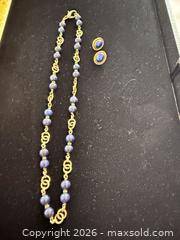MaxSold Auction: Lapis lazuli and gold chain with earrings A - Vancouver (British Columbia, Canada) Estate Sale Online Auction - Balaclava Street