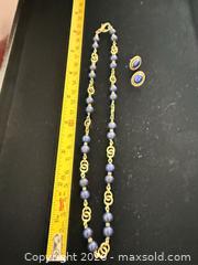MaxSold Auction: Lapis lazuli and gold chain with earrings A - Vancouver (British Columbia, Canada) Estate Sale Online Auction - Balaclava Street