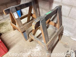 MaxSold Auction: Pair of Wooden Sawhorses D - Mississauga (Ontario, Canada) Estate Sale Online Auction - Teeswater Road