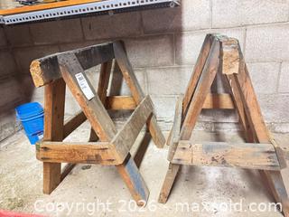 MaxSold Auction: Pair of Wooden Sawhorses D - Mississauga (Ontario, Canada) Estate Sale Online Auction - Teeswater Road