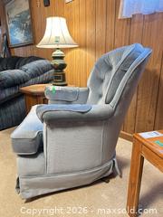 MaxSold Auction: Vintage Velvet Button-Tufted Skirted Armchair D - Mississauga (Ontario, Canada) Estate Sale Online Auction - Teeswater Road
