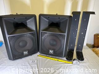 MaxSold Auction: Electro-Voice EV Sx100+ 2-way high-efficiency speakers (Pair) - Chelsea (Massachusetts, USA) SELLER MANAGED Downsizing Online Auction -  Admirals Way