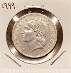 MaxSold Auction: 1949 French 5 Francs  - Newmarket (Ontario, Canada) PARTNER MANAGED Reseller Online Auction - Walter Avenue