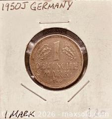 MaxSold Auction: 1950J West German 1 Deutsche Mark  - Newmarket (Ontario, Canada) PARTNER MANAGED Reseller Online Auction - Walter Avenue