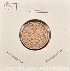 MaxSold Auction: 1957 GB Queen Elizabeth II Six Pence  - Newmarket (Ontario, Canada) PARTNER MANAGED Reseller Online Auction - Walter Avenue