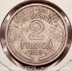 MaxSold Auction:  1959 French 2 Francs  - Newmarket (Ontario, Canada) PARTNER MANAGED Reseller Online Auction - Walter Avenue