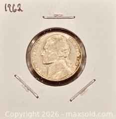 MaxSold Auction:  1962 US Jefferson 5 Cents  - Newmarket (Ontario, Canada) PARTNER MANAGED Reseller Online Auction - Walter Avenue