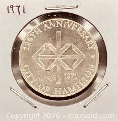 MaxSold Auction: 1971 Cdn. Hamilton, Ontario Trade Dollar   - Newmarket (Ontario, Canada) PARTNER MANAGED Reseller Online Auction - Walter Avenue