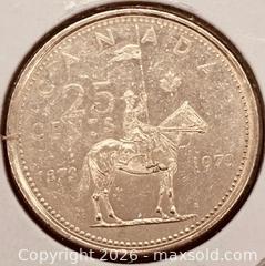 MaxSold Auction: 1973 Cdn. Commemorate the 100th Anniversary of the RCMP 25 Cents  - Newmarket (Ontario, Canada) PARTNER MANAGED Reseller Online Auction - Walter Avenue