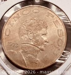MaxSold Auction: 1973 Mexican 5 Pesos  - Newmarket (Ontario, Canada) PARTNER MANAGED Reseller Online Auction - Walter Avenue