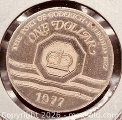 MaxSold Auction: 1977 Cdn. Port of Goderich, Ontario Trade Dollar   - Newmarket (Ontario, Canada) PARTNER MANAGED Reseller Online Auction - Walter Avenue