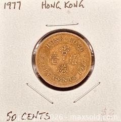 MaxSold Auction: 1977 Hong Kong 50 cents  - Newmarket (Ontario, Canada) PARTNER MANAGED Reseller Online Auction - Walter Avenue