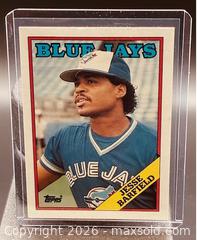 MaxSold Auction: 1988 Topps Jesse Barfield Baseball Collectible Trading Card  - Newmarket (Ontario, Canada) PARTNER MANAGED Reseller Online Auction - Walter Avenue