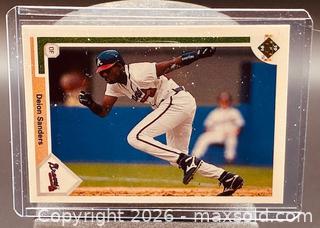 MaxSold Auction: 1991 Upper Deck Deion Sanders Baseball Collectible Trading Card   - Newmarket (Ontario, Canada) PARTNER MANAGED Reseller Online Auction - Walter Avenue