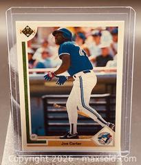 MaxSold Auction: 1991 Upper Deck Joe Carter Baseball Collectible Trading Card  - Newmarket (Ontario, Canada) PARTNER MANAGED Reseller Online Auction - Walter Avenue