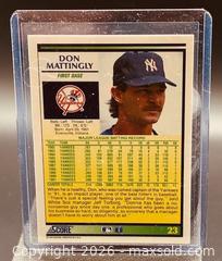 MaxSold Auction: 1992 Score Don Mattingly Baseball Collectible Trading Card   - Newmarket (Ontario, Canada) PARTNER MANAGED Reseller Online Auction - Walter Avenue