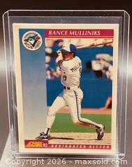 MaxSold Auction: 1992 Score Rance Mulliniks Baseball Collectible Trading Card  - Newmarket (Ontario, Canada) PARTNER MANAGED Reseller Online Auction - Walter Avenue