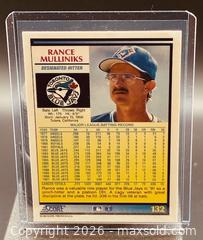 MaxSold Auction: 1992 Score Rance Mulliniks Baseball Collectible Trading Card  - Newmarket (Ontario, Canada) PARTNER MANAGED Reseller Online Auction - Walter Avenue