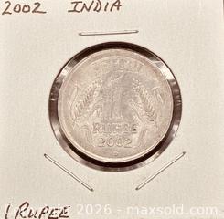 MaxSold Auction: 2002 India 1 Rupee  - Newmarket (Ontario, Canada) PARTNER MANAGED Reseller Online Auction - Walter Avenue