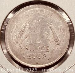 MaxSold Auction: 2002 India 1 Rupee  - Newmarket (Ontario, Canada) PARTNER MANAGED Reseller Online Auction - Walter Avenue