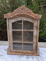 MaxSold Auction: EARLY 1900s PINE WOODEN HANGING SHELF/CABINET - Loyalist (Ontario, Canada) SELLER MANAGED Downsizing Online Auction - Main Street