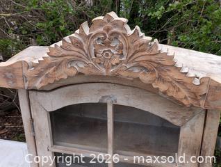 MaxSold Auction: EARLY 1900s PINE WOODEN HANGING SHELF/CABINET - Loyalist (Ontario, Canada) SELLER MANAGED Downsizing Online Auction - Main Street