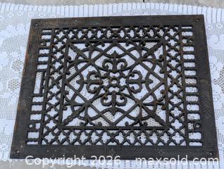 MaxSold Auction: LATE 1800s DECORATED CAST IRON FLOOR GRATE-FLAT - Loyalist (Ontario, Canada) SELLER MANAGED Downsizing Online Auction - Main Street