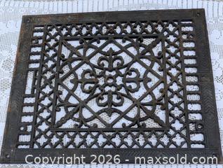 MaxSold Auction: LATE 1800s DECORATED CAST IRON FLOOR GRATE-FLAT - Loyalist (Ontario, Canada) SELLER MANAGED Downsizing Online Auction - Main Street