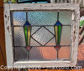 MaxSold Auction: VINTAGE VICTORIAN STAIN GLASS WINDOW - Loyalist (Ontario, Canada) SELLER MANAGED Downsizing Online Auction - Main Street