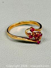 MaxSold Auction: 18K Yellow Gold & Ruby / Gemstone Ring - Marked  - Toronto (Ontario, Canada) PARTNER MANAGED Reseller Online Auction - Queen Street West