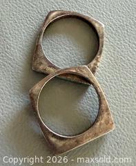MaxSold Auction: (2) Vintage Sterling Silver Turquoise Inlay Square Band Rings - Toronto (Ontario, Canada) PARTNER MANAGED Reseller Online Auction - Queen Street West