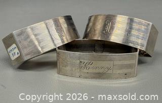 MaxSold Auction: (3) Vintage STERLING Silver Napkins Rings - Marked   - Toronto (Ontario, Canada) PARTNER MANAGED Reseller Online Auction - Queen Street West