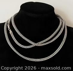 MaxSold Auction: Vintage Long 925 Silver Wheat Chain Necklace - Marked  - Toronto (Ontario, Canada) PARTNER MANAGED Reseller Online Auction - Queen Street West