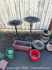 MaxSold Auction: Garden decor lot: planters, bird baths, feeders & trellises - Olds (Alberta, Canada) PARTNER MANAGED Estate Sale Online Auction - 52 Street