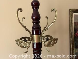 MaxSold Auction: Vintage Italian Mahogany Finish Hall Tree / Coat Rack with Ornate Brass Hooks - Hamilton (Ontario, Canada) PARTNER MANAGED Estate Sale Online Auction - Scenic Drive